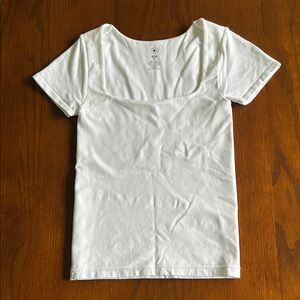AURfl White Short Sleeve Top - XS